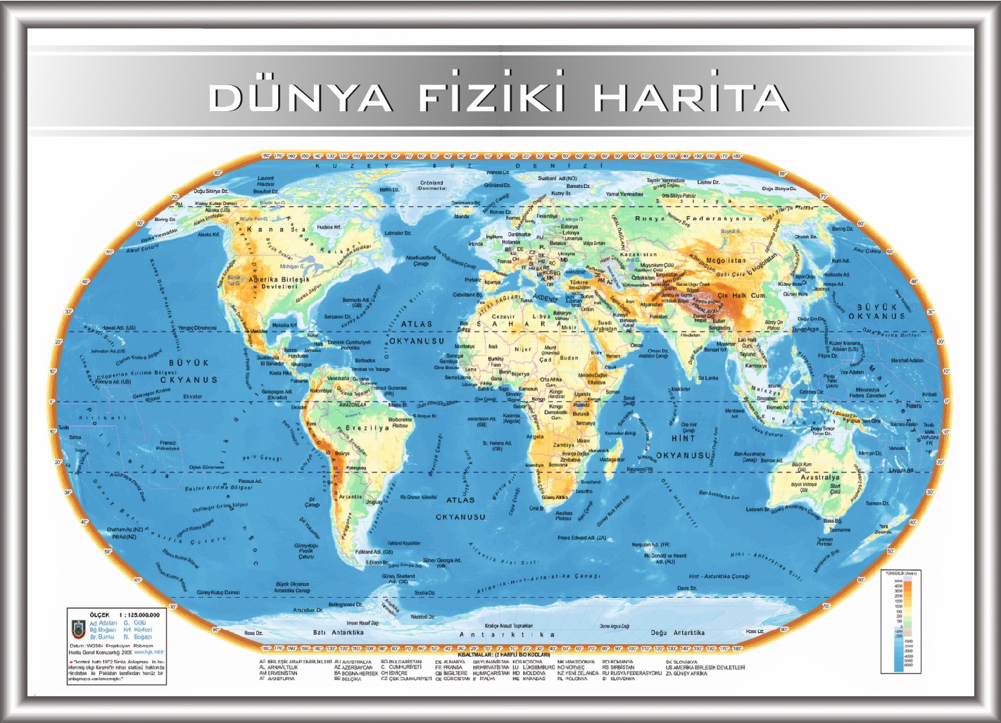 dünya fiziki haritalar